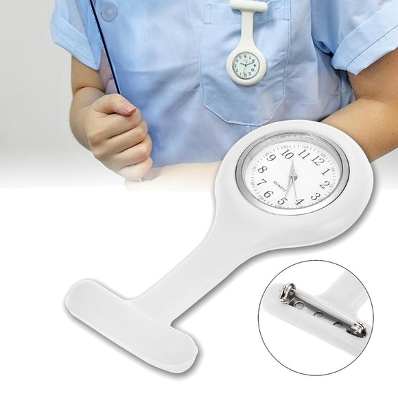 Nurse Watch Brooch, Silicone with Pin/Clip, Glow in Dark,5 watches - Picture 2 of 3